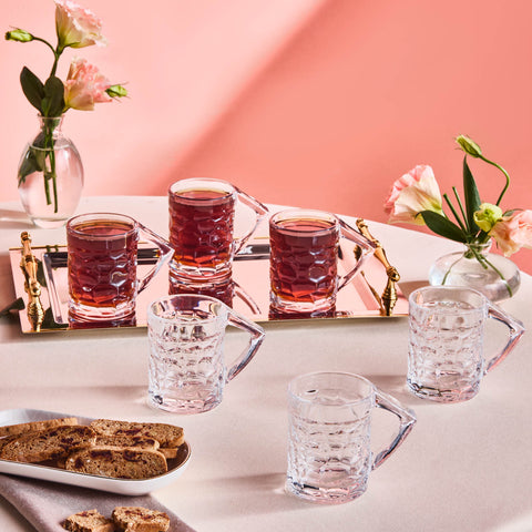 Karaca Defne Lot de 6 Verres à Thé, 195 ml