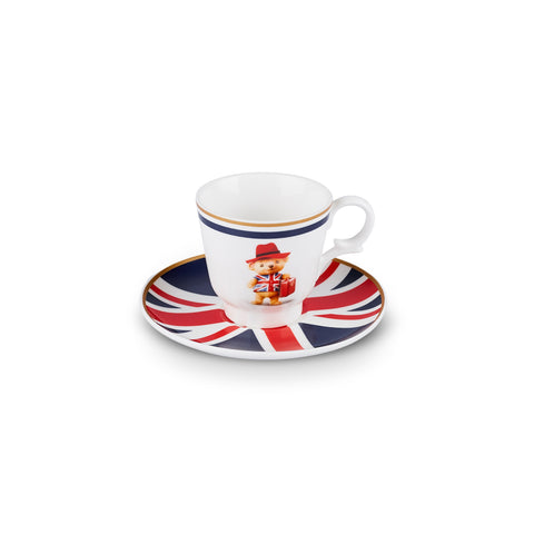 Karaca London Set de 4 tasses à espresso / café turc en Bone China pour 2 personnes, 80 ml, multicolore
