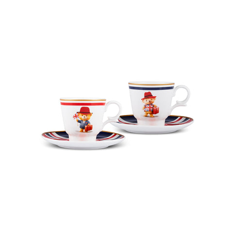 Karaca London Set de 4 tasses à espresso / café turc en Bone China pour 2 personnes, 80 ml, multicolore