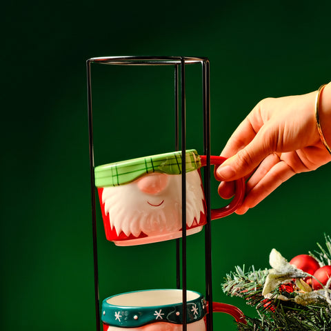 Karaca Tasse de Noël 25 avec Support Santa