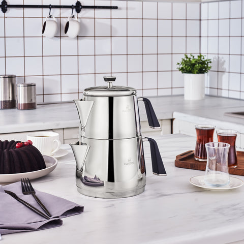 Karaca Fiona Set de Théière en Acier Inoxydable