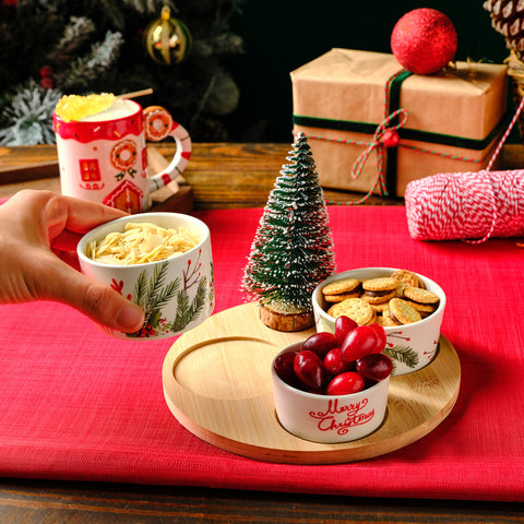 Karaca New Year Snack en Bambou Kokina Set de 3 Bols