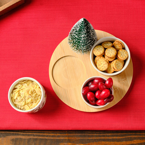 Karaca New Year Snack en Bambou Kokina Set de 3 Bols