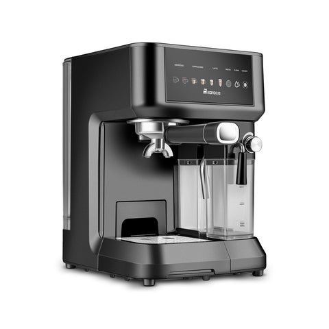 Karaca MyCaffe Barista S10 Machine à Espresso Automatique avec Réservoir à Lait Intégré – Espresso, Latte et Cappuccino – Matte Black