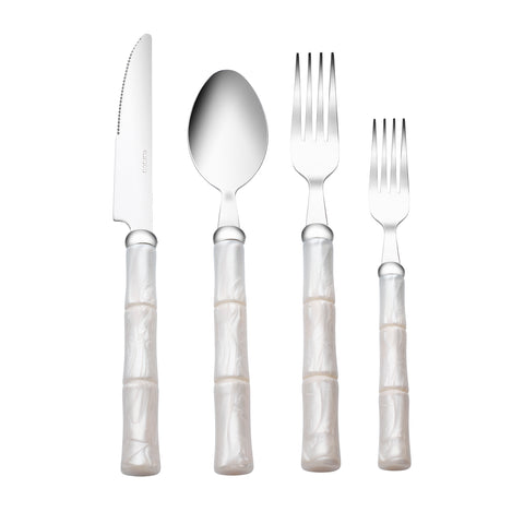Karaca Ember Service de Couverts pour 6 Personnes, 24 Pièces, Crème