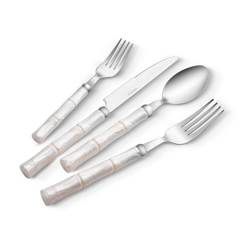 Karaca Ember Service de Couverts pour 6 Personnes, 24 Pièces, Crème