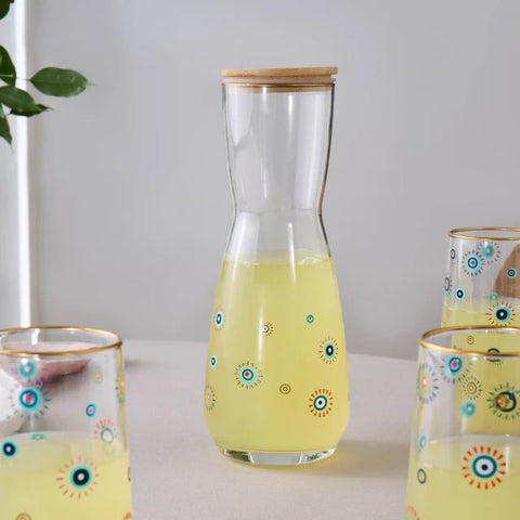 Karaca Ensemble de 5 Verres en Verre avec Figurine de L'œil Turc
