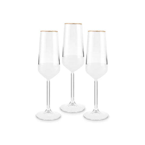 Karaca Ensemble de 3 Verres à Champagne de 195 ml Jasmine