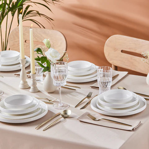 Karaca Streamline New Saturn Service De Table Blanc 24 Pièces, 6 Personnes