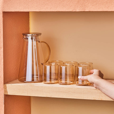 Karaca Serene Ensemble de 7 Verres, Ambre