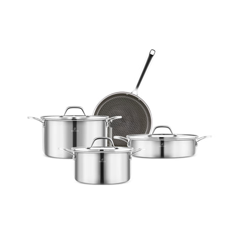 Karaca 3Ply, Batterie de Cuisine à Induction 7 pièces, Argentée