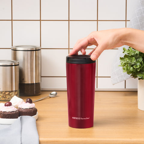 Karaca Sheeny Thermos Isotherme Étanche en Acier Inoxydable 450 ml – Rouge