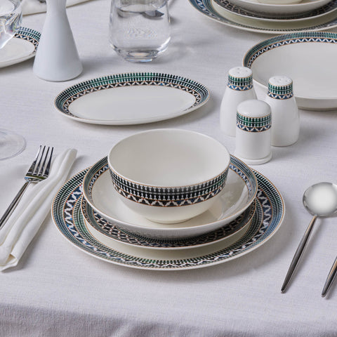 Karaca Forever Bone New Cordoba 53 pièces Service de Table pour 12 personnes