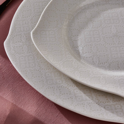Karaca Square Bone Fancy, Service de Table 53 Pièces pour 12 Personnes