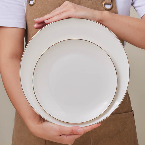 Karaca Elegance Bone Esbelto – Service de table Gold 53 pièces pour 12 personnes