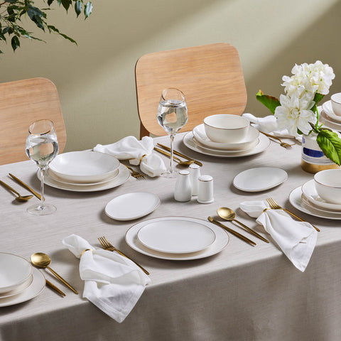 Karaca Elegance Bone Esbelto – Service de table Gold 53 pièces pour 12 personnes