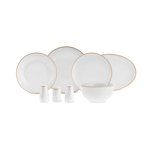 Karaca Forever Bone Ollie Service de Table 53 pièces pour 12 personnes Or