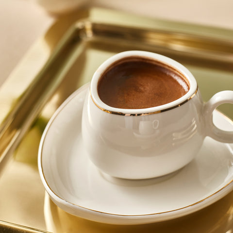 Karaca Streamline Tribe, Service de 2 Tasses à Café, Blanc et Or