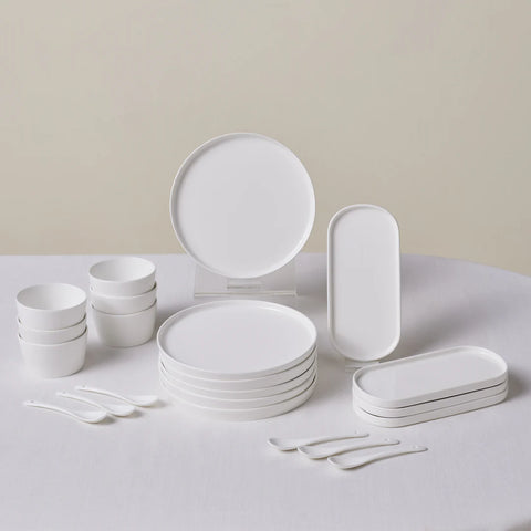 Karaca Forever Bone Bomo Service de Petit-Déjeuner 22 pièces pour 6 personnes