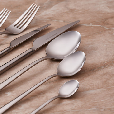 Karaca Serena Set de Couverts en Acier Inoxydable 84 Pièces pour 12 Personnes, Argenté