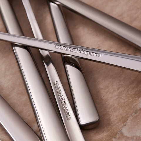 Karaca Serena Set de Couverts en Acier Inoxydable 84 Pièces pour 12 Personnes, Argenté