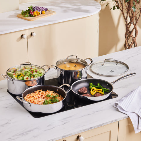 Ensemble de Casseroles Karaca Ceramica Steel 3Ply en Acier Inoxydable