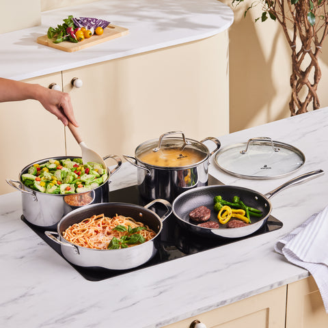 Ensemble de Casseroles Karaca Ceramica Steel 3Ply en Acier Inoxydable