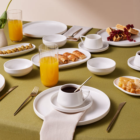 Karaca Stream Bone Meridian Service Petit-Déjeuner 34 Pièces pour 6 Personnes – Blanc