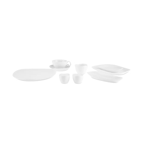 Karaca Stream Bone Middle Service Petit-Déjeuner 34 Pièces pour 6 Personnes – Blanc