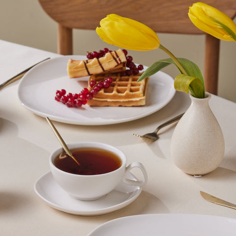 Karaca Stream Bone Middle Service Petit-Déjeuner 34 Pièces pour 6 Personnes – Blanc