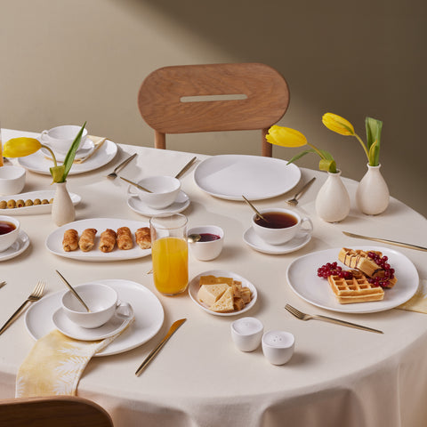 Karaca Stream Bone Middle Service Petit-Déjeuner 34 Pièces pour 6 Personnes – Blanc