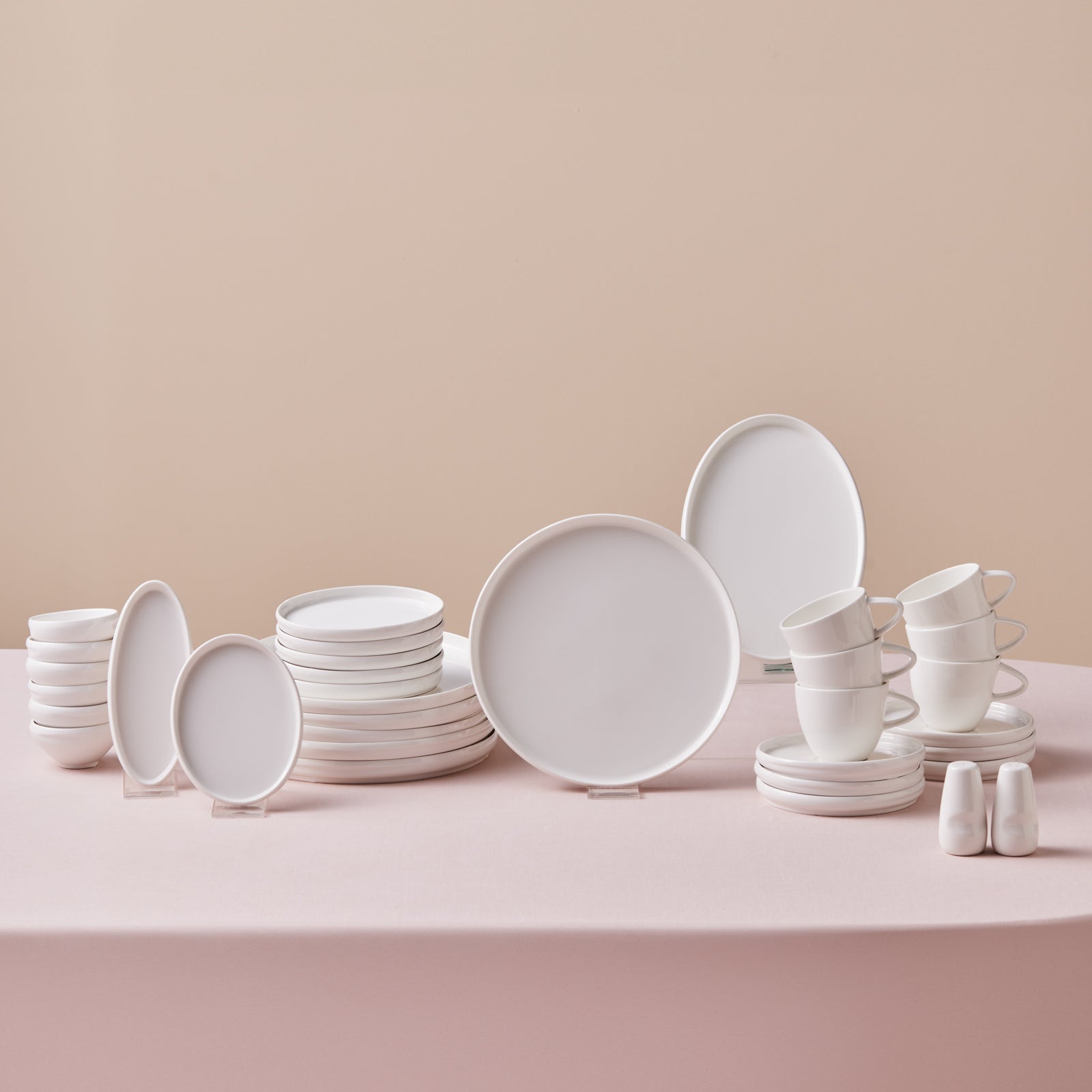 Karaca Stream Bone Sunset, Service de petit-déjeuner 34 pièces pour 6 personnes, Blanc