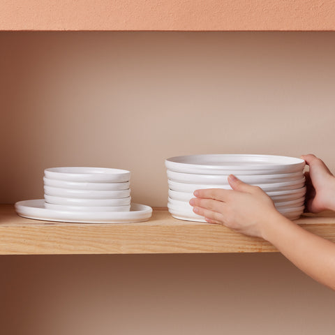 Karaca Stream Bone Sunset, Service de petit-déjeuner 34 pièces pour 6 personnes, Blanc