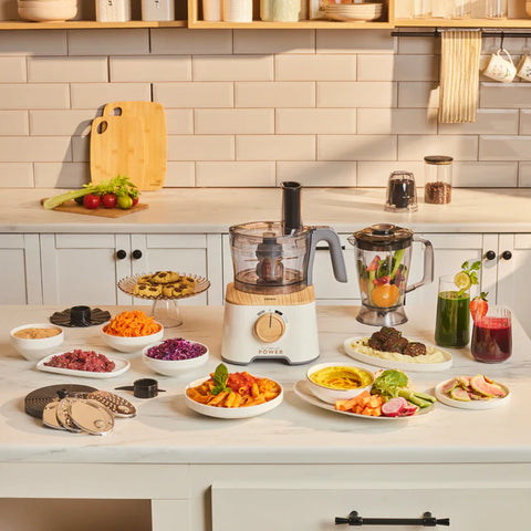 Robot de cuisine multifonction Karaca Mastermaid Power 10-en-1 – 2000 W – Wood Craft