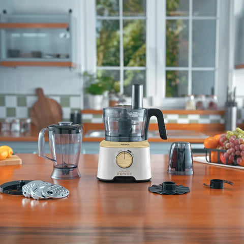 Robot de cuisine multifonction Karaca Mastermaid Power 10-en-1 – 2000 W – Wood Craft