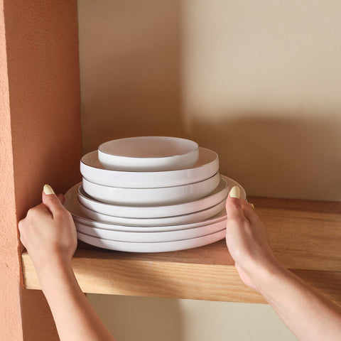 Karaca Stream Bone Saturn – Service de table Platine 53 pièces pour 12 personnes