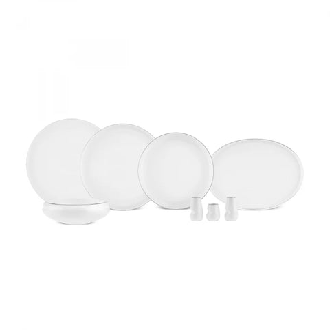 Karaca Stream Bone Sunset Platine Service de Table 53 Pièces pour 12 Personnes