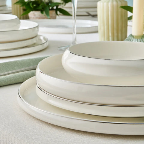 Karaca Stream Bone Sunset Platine Service de Table 53 Pièces pour 12 Personnes