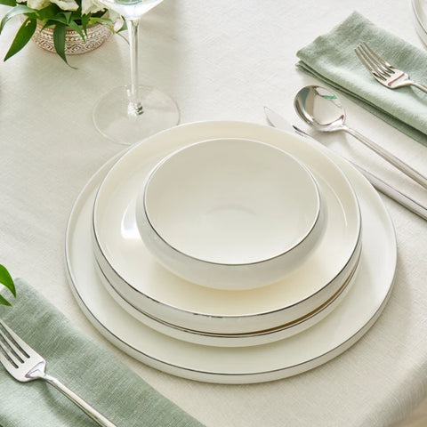 Karaca Stream Bone Sunset Platine Service de Table 53 Pièces pour 12 Personnes