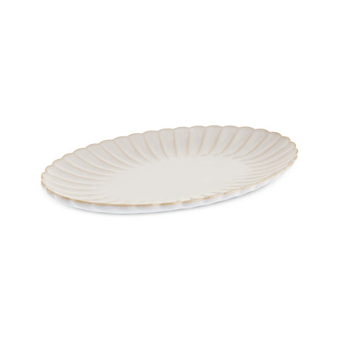 Karaca New Daisy Plat de service ovale, 30 cm