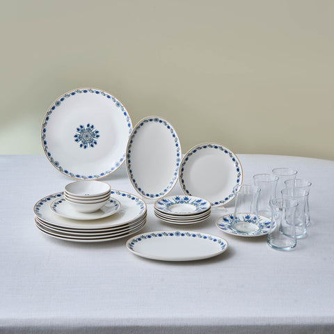 Karaca Bone China İznik Service 26 pièces pour 6 personnes, Multicolore
