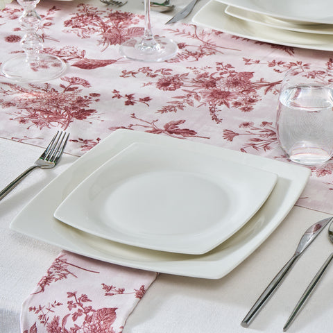 Karaca Square Bone Mensa, Service de Table 24 pièces pour 6 personnes, Blanc