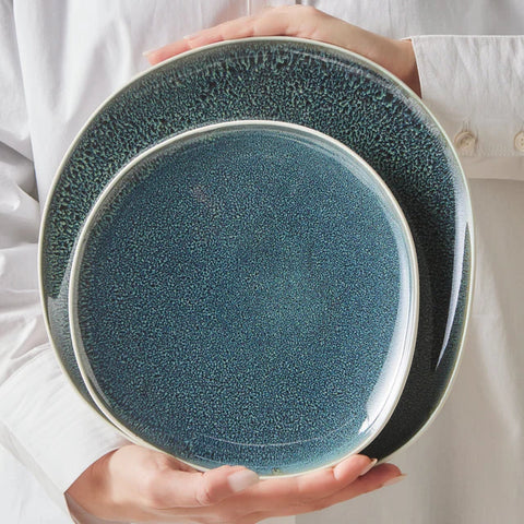 Karaca Earth Collection New Galactic Oscar Reactive Glaze 55-pièces Service de table pour 12 personnes, Multi