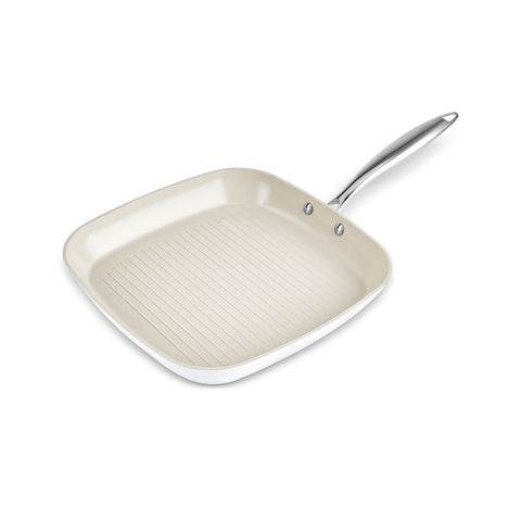 Karaca Swiss Crystal Almond Cream, Gril avec Poignée, 28cm