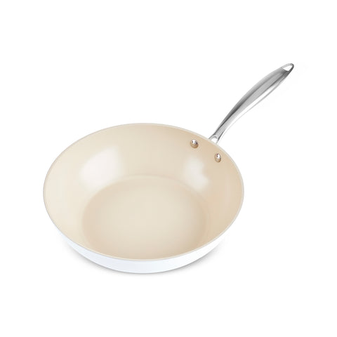 Karaca Swiss Crystal Almond Cream – Wok avec manche 28 cm