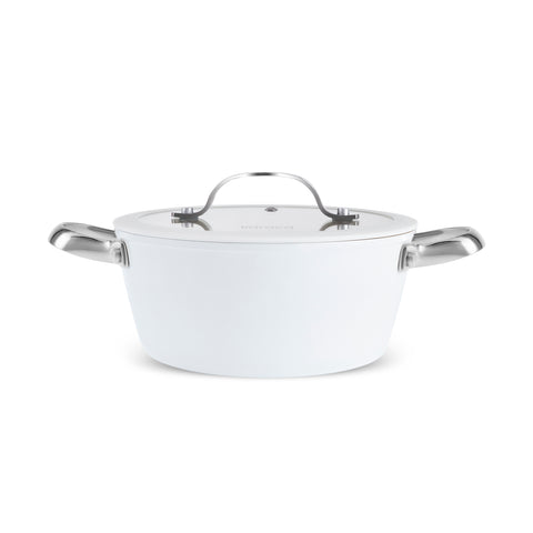 Karaca Swiss Crystal Almond Cream – Casserole avec poignée en acier inoxydable 18 cm