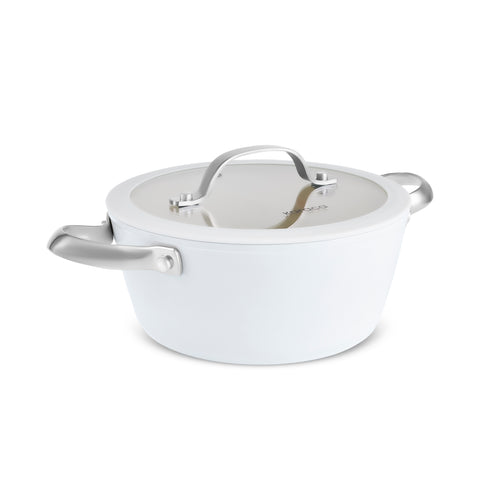 Karaca Swiss Crystal Almond Cream – Casserole avec poignée en acier inoxydable 18 cm