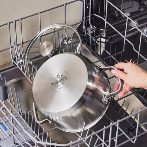 Faitout en acier inoxydable à induction Karaca Elite avec couvercle, 20 cm, argent