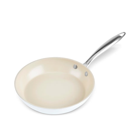 Karaca Swiss Crystal Almond Cream – Poêle avec poignée en acier inoxydable 22 cm