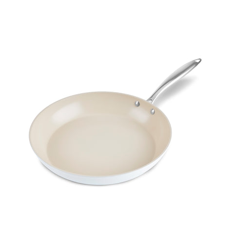 Karaca Swiss Crystal Almond Cream – Poêle avec poignée en acier inoxydable 30 cm